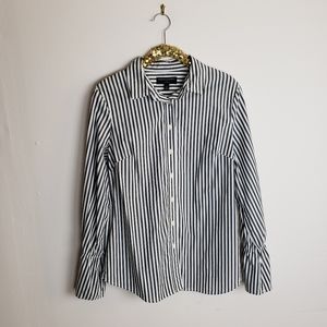 Banana Republic Gray Striped Button Down Shirt